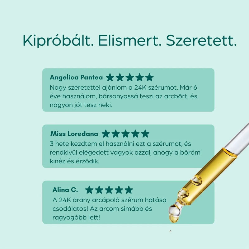 24K arany szérum hialuronsavval, 30 ml