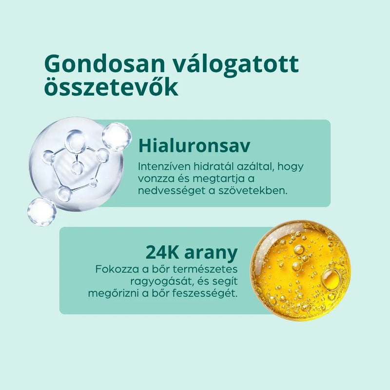 24K arany szérum hialuronsavval, 30 ml