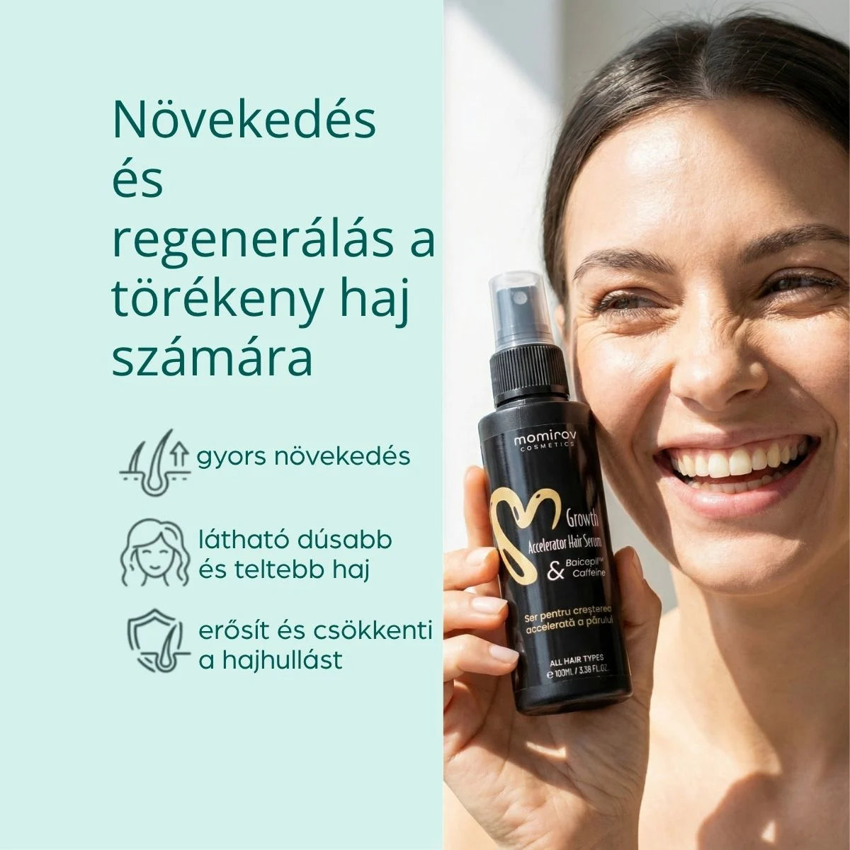Hajnövekedést serkentő szérum Baicapillal és koffeinnel, 100 ml