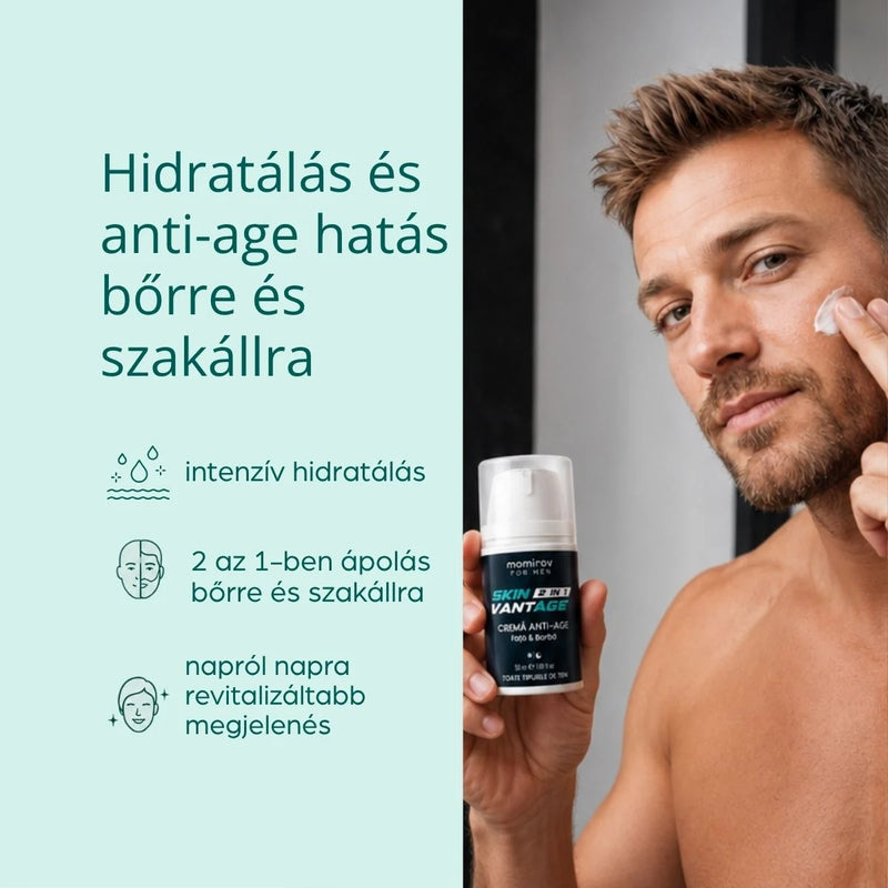 Skin Vantage öregedésgátló férfi krém 2in1, 50 ml