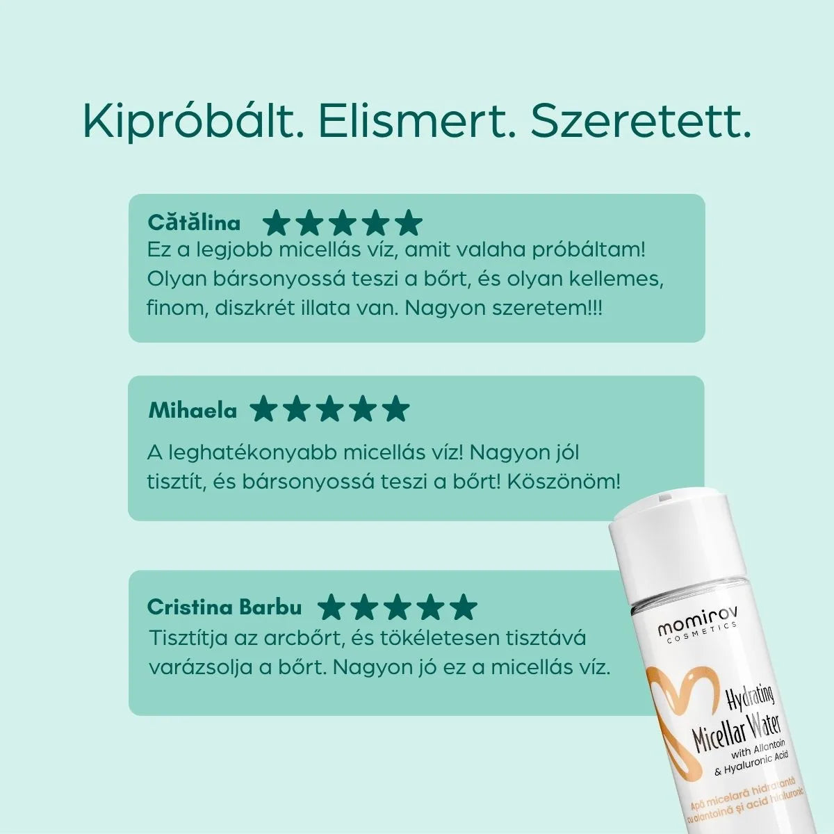 Hidratáló micellás víz hialuronsavval és allantoinnal, 200 ml