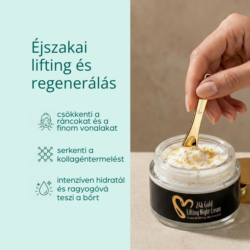 24K éjszakai lifting krém arannyal és 10% Tens-up hatóanyaggal, 50 ml