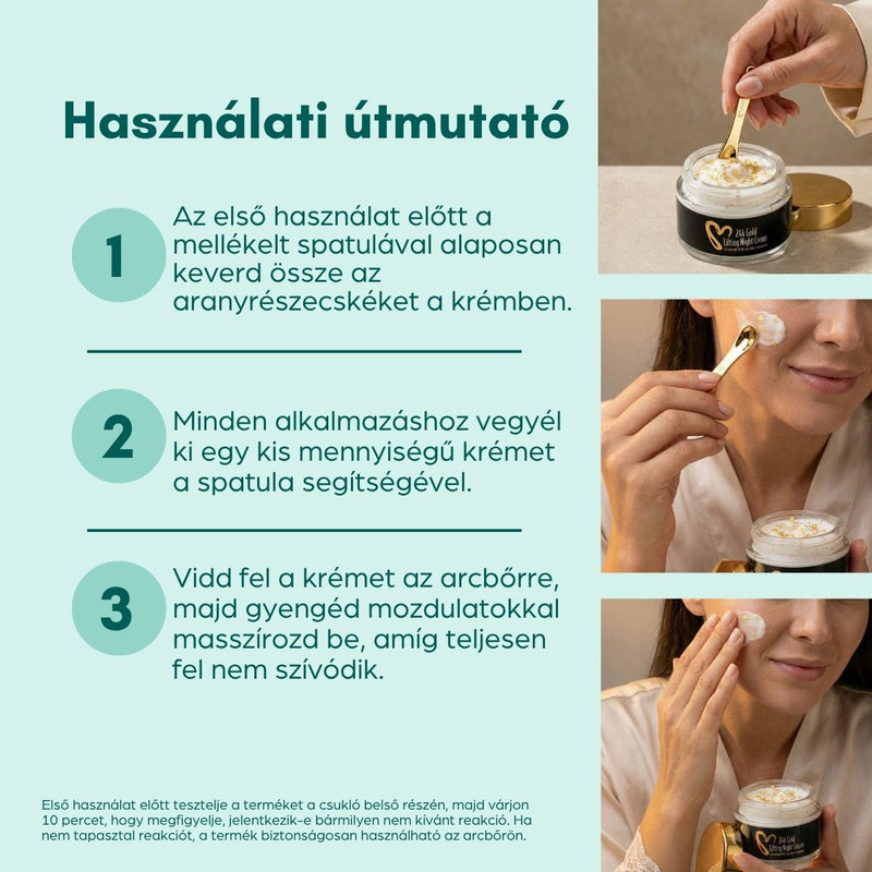 24K éjszakai lifting krém arannyal és 10% Tens-up hatóanyaggal, 50 ml