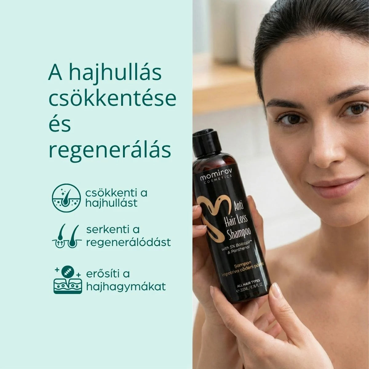 Hajhullás elleni sampon 5% Baicapillal és Panthenollal, 200 ml