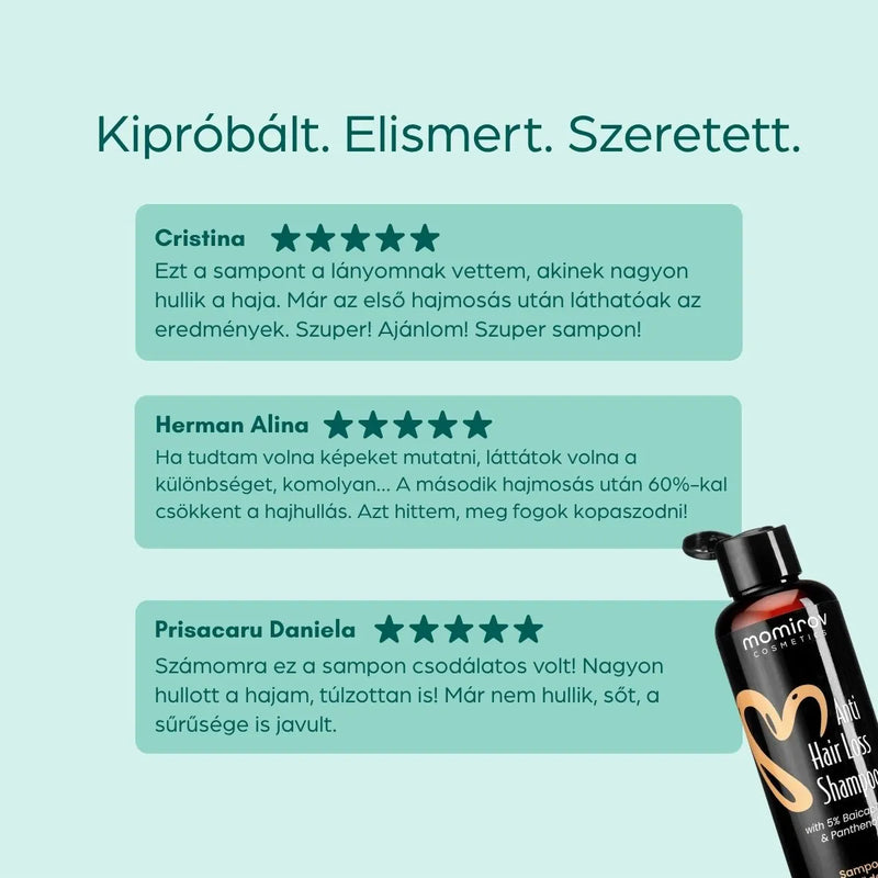 Hajhullás elleni sampon 5% Baicapillal és Panthenollal, 200 ml