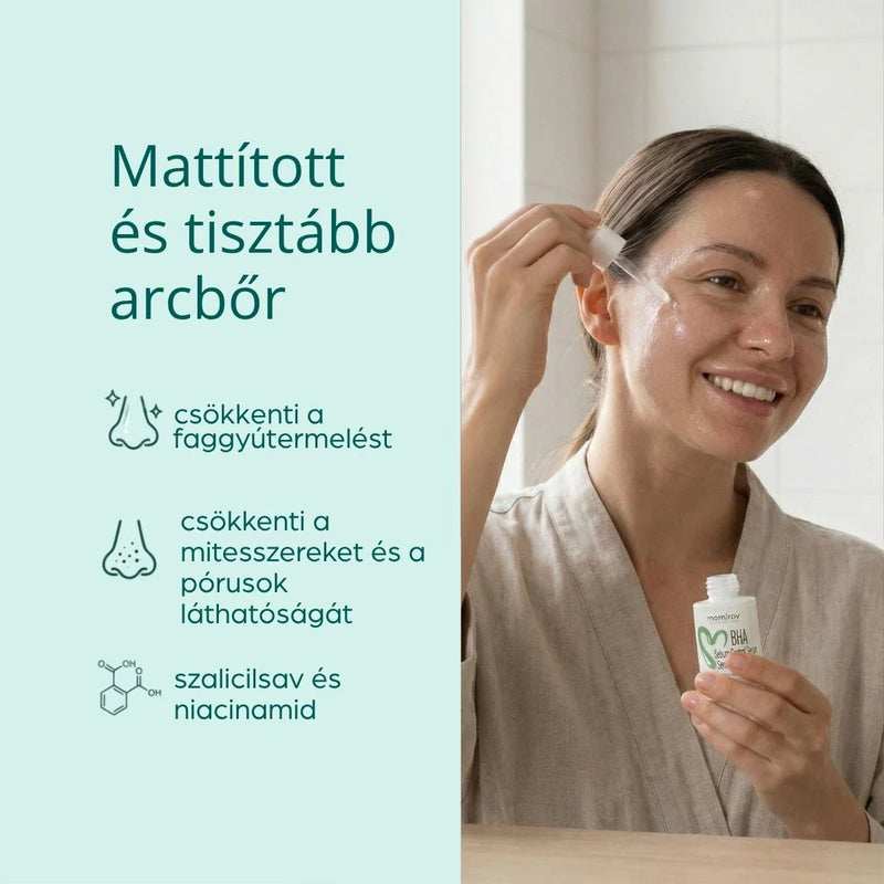 BHA Sebum Control szérum 2% szalicilsavval és 2% niacinamiddal zsíros és kombinált bőrre, 30 ml