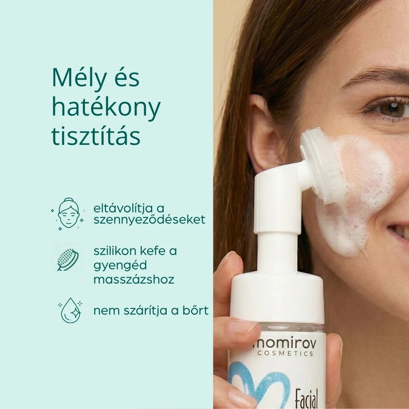 Tisztítóhab beépített kefével és hialuronsavval, 150 ml