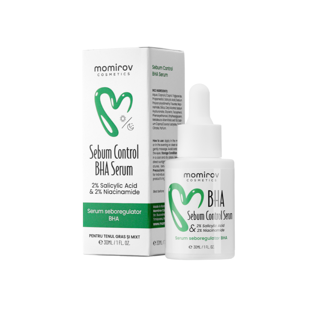 BHA Sebum Control szérum 2% szalicilsavval és 2% niacinamiddal zsíros és kombinált bőrre, 30 ml