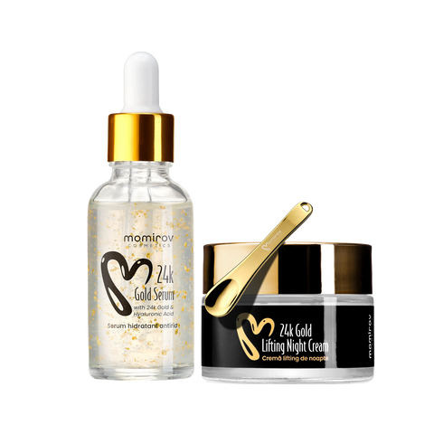 24K arany és hialuronsav szérum + 24K arany és 10% Tens-up éjszakai lifting krém