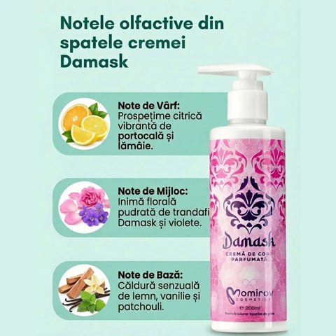 Damask illatú testápoló krém, 200 ml